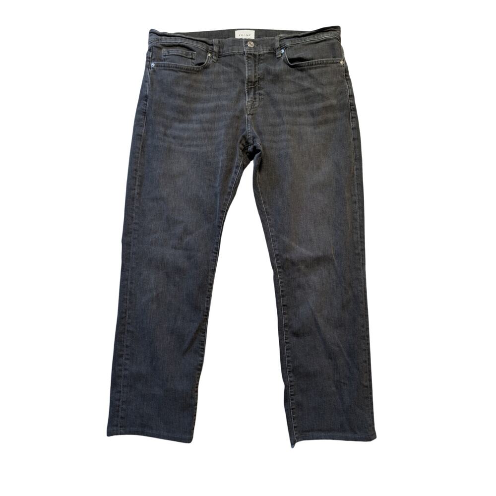 FRAME Men's 38 L'Homme Slim Fit Responsibly Washed Woven Denim Jeans Gray
